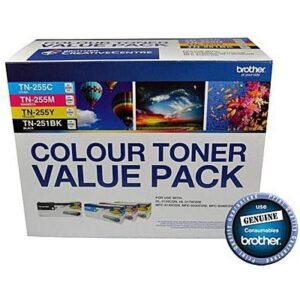GENUINE BROTHER TN251BK / TN255 BLACK/CYAN/MAGENTA/YELLOW TONER CARTRIDGE