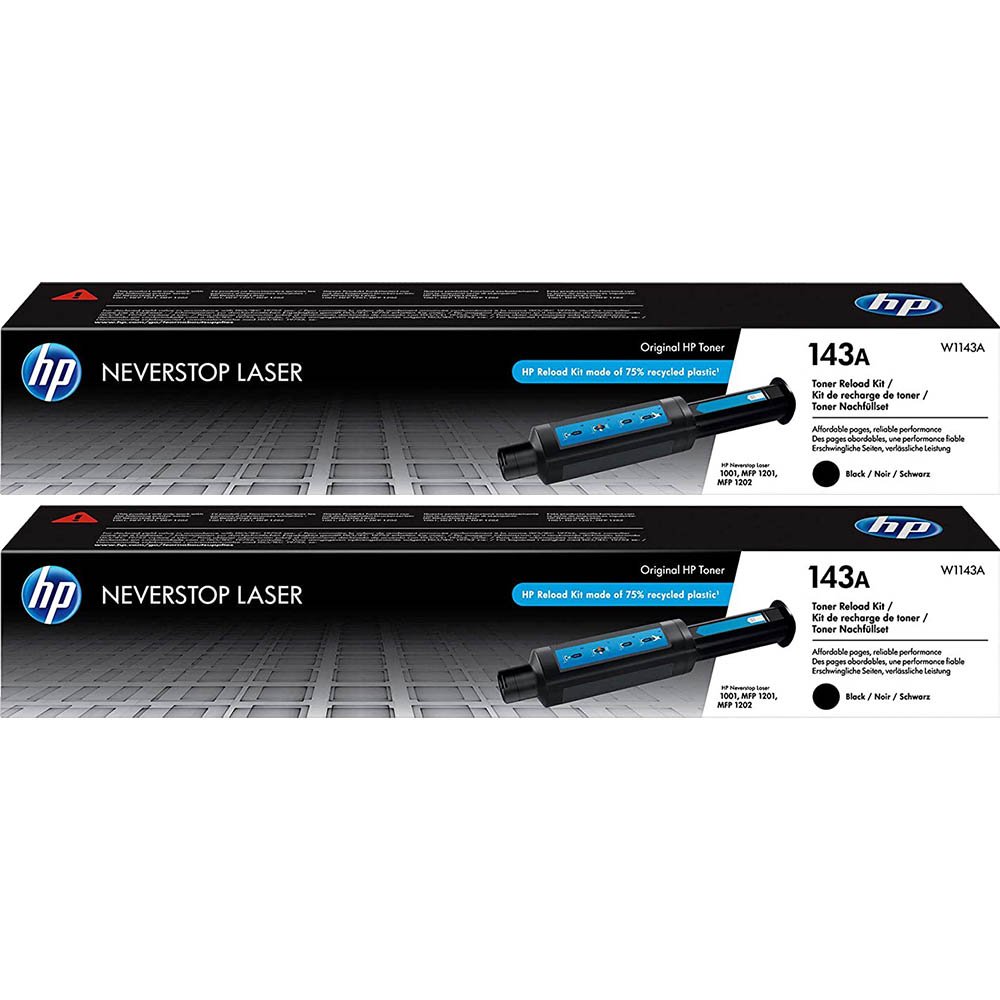 GENUINE HP W1143A 143A PACK OF 2 BLACK TONER CARTRIDGE